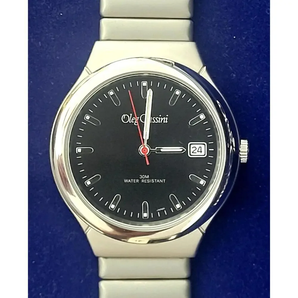 Rare Vintage Oleg Cassini Mens Designer Watch New Box‎ & Tags
